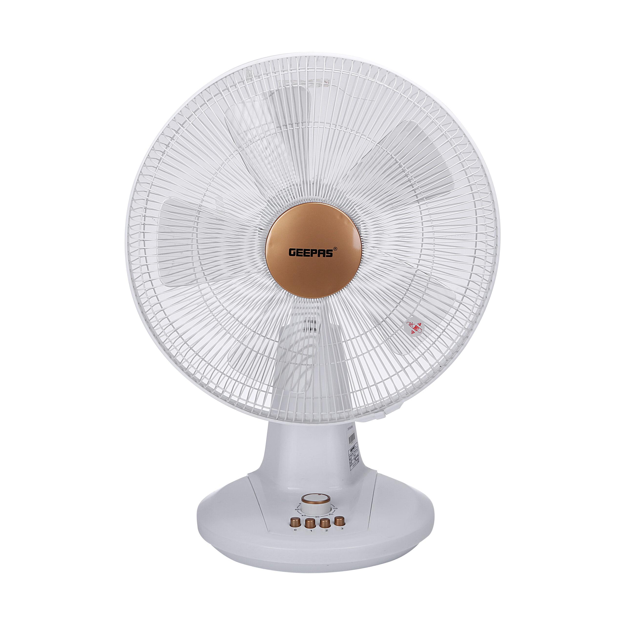 مروحة Geepas 16-Inch Table Fan - 3 Speed Settings with Wide Oscillation | 5 Leaf AS Blade for Cool Air