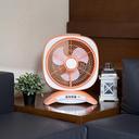 Geepas GF969-OR 14'' Rechargeable Fan - Personal Portable Fan with 20Pcs Bright LED Light & 3-Speed Electric USB Travel Fan for Office, Home and Travel Use - SW1hZ2U6MTM3NzM4