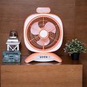 Geepas GF969-OR 14'' Rechargeable Fan - Personal Portable Fan with 20Pcs Bright LED Light & 3-Speed Electric USB Travel Fan for Office, Home and Travel Use - SW1hZ2U6MTM3NzM2