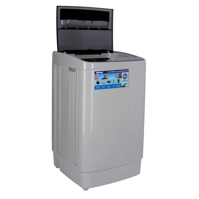Geepas Fully Automatic Top Loaded Washing Machine 6kg - Auto-Imbalance, Gentle Fabric Care, Turbo Wash, Anti Vibration & Noise, Child Lock, Stainless Steel Drum - SW1hZ2U6MTM4Mzk5