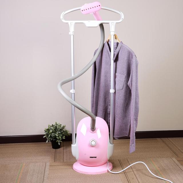 Geepas 1800W Garment Steamer - Auto Off Adjustable Poles, 3 Steam Levels, Overheat & Thermostat Protection, 1.7L Water Tank, 45s Heat Time - 2-Year Warranty - SW1hZ2U6MTM4NTQx