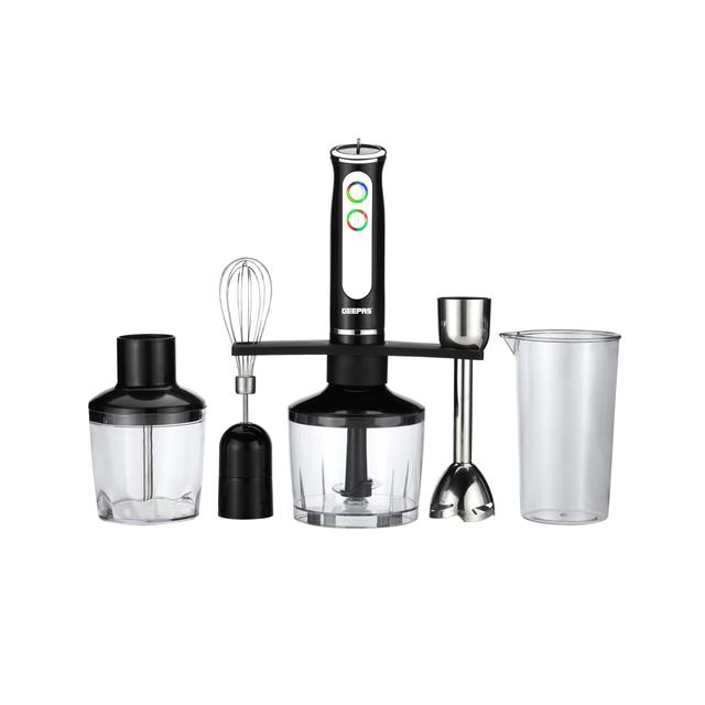 Geepas Hand Blender Multi Purpose Portable-2 Speeds With 8 Variable Speeds, Stainless Steel Blade & Whisk Perfect Smoothies & Grinding Coffee - SW1hZ2U6MTM5MDEx