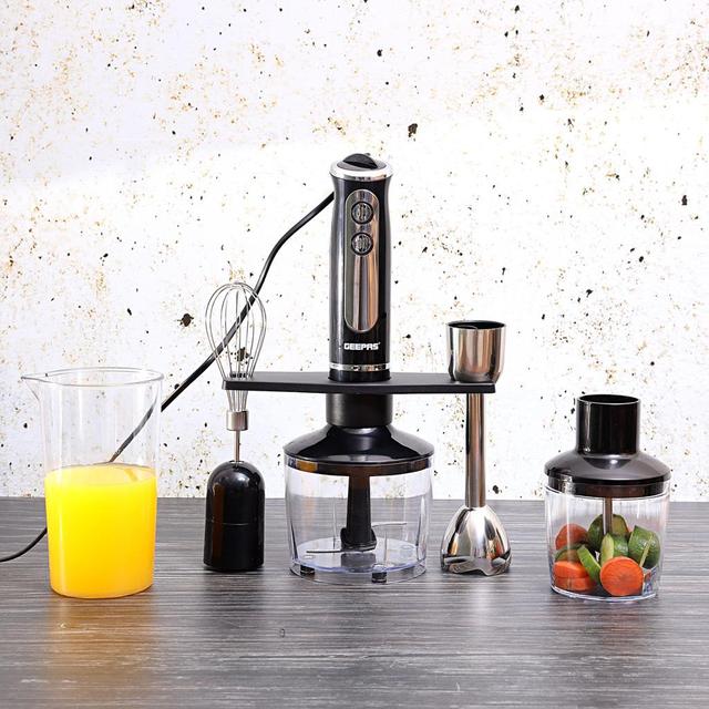 Geepas Hand Blender Multi Purpose Portable-2 Speeds With 8 Variable Speeds, Stainless Steel Blade & Whisk Perfect Smoothies & Grinding Coffee - SW1hZ2U6MTM5MDE3