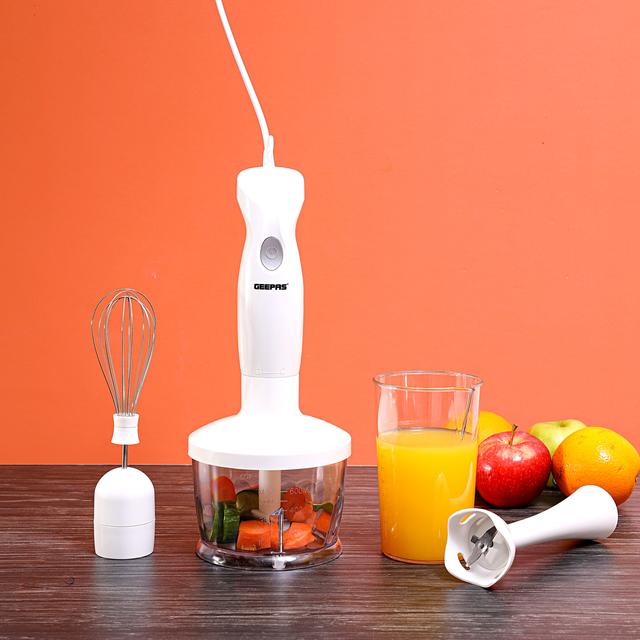 Geepas 200w Hand Blender Set 2-Speed, Detacheable Stick Blender & Wisk Stainless Steel Blades Ideal For Smothies, Shakes, Purees & More - SW1hZ2U6MTM5MDUy