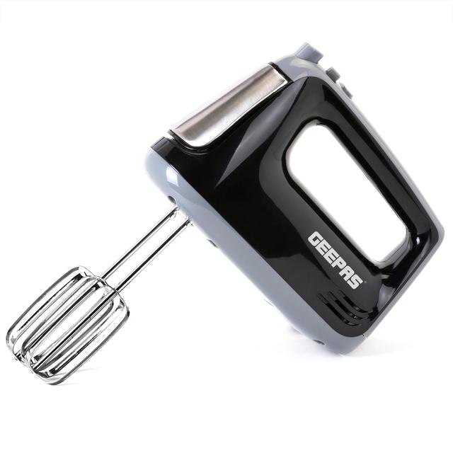 Geepas GHM43020UK 400W Hand Mixer - Professional Food & Cake Mixer for Baking - 5 Speed with Turbo Function, Includes Chrome Extra Long Beaters and Dough Hooks - Dishwasher Safe Accessories - 2 Years Warranty - SW1hZ2U6MTUxMTEz