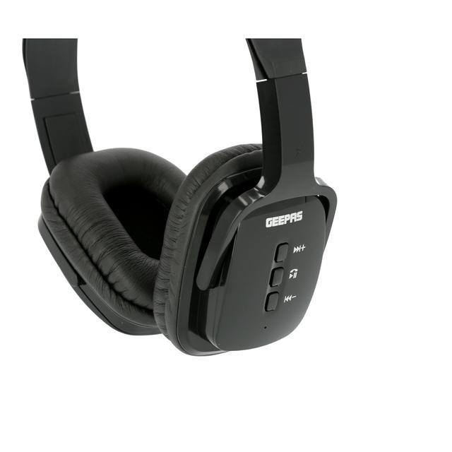 Geepas GHP4702 Wireless Bluetooth Headphones - Hands-Free Calling, Hi-Fi Mega Bass Stereo adjustable headband & Built-in Mic - Connect Smart Phone/Tablets/Laptop - SW1hZ2U6MTM5NDA2