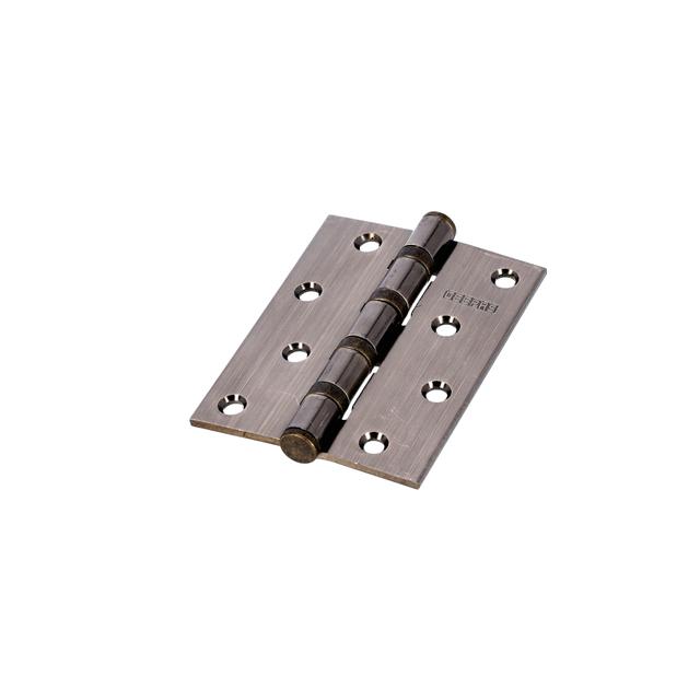 Geepas GHW65062 Steel Door Hinges - Durable Creak Free Soft Close 4 Ball Bearing Riveted Non-Removable Pin - Ideal Both Side Doors - Perfect for Toilet, Bathroom or Even Backdoor (Antique Brass Finish) - SW1hZ2U6MTUyNjY4