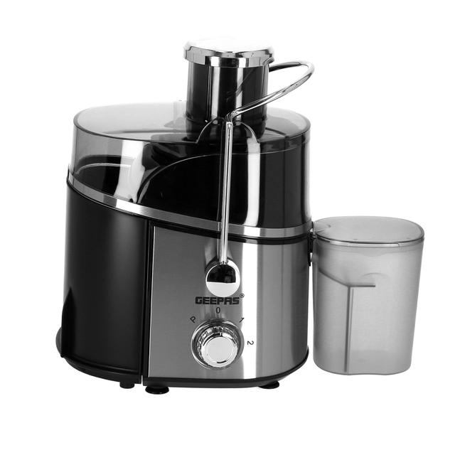 Geepas GJE6106 Juice Extractor 600W - Juicer Machine with Wide Mouth for Whole Fruits Vegetables - 2 Speed with Pulse, Stainless Steel Body - 600ML - 2 Year Warranty - SW1hZ2U6MTQwMDAz
