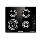 Geepas GK4410 4-Burner Gas Cooker- Size 130/100/70/50 mm Respectively - 8mm Tempered Glass Worktop, Automatic Ignition, 4 heating Zones - Stainless Steel Frame - SW1hZ2U6MTQwMjgw
