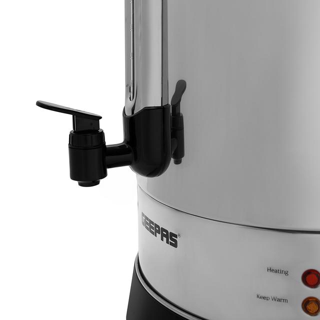 Geepas GK5219 15L Kettle 1650W - Stainless Steel Hot Water Dispenser - Perfect for Tea, Coffee, Soup & Instant Boiling Water with Automatic Temperature Control with Indicator Lights - SW1hZ2U6MTQwMjk4