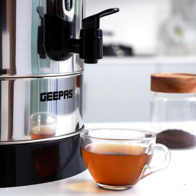 Geepas GK5219 15L Kettle 1650W - Stainless Steel Hot Water Dispenser - Perfect for Tea, Coffee, Soup & Instant Boiling Water with Automatic Temperature Control with Indicator Lights - SW1hZ2U6MTQwMzA0