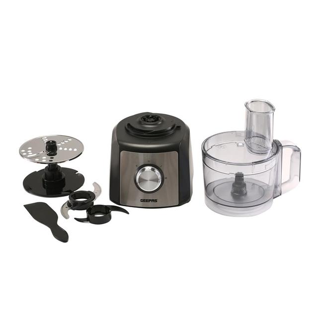 Geepas GMC42011 1200W Compact Food Processor – Multitasker Electric Chopper & Grater Attachments - 1.2L Bowl Capacity - Stainless Steel & Dough Blades Included - SW1hZ2U6MTQxMDI4