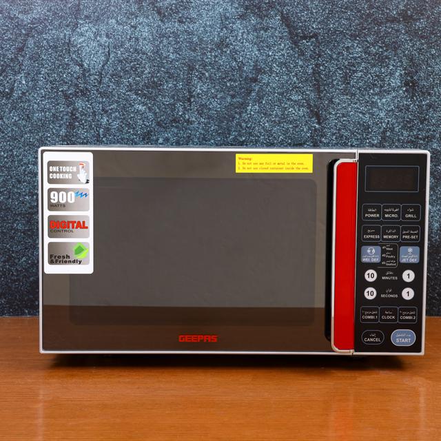 Geepas GMO1876 27L Digital Microwave Oven - 900W Microwave Oven with Multiple Cooking Menus -Reheating & Defrost Function -Child Lock -Digital Controls - SW1hZ2U6MTQxMTgx