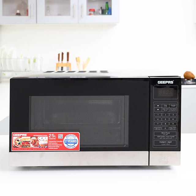 مكروويف Geepas 25L Digital Microwave Oven - 1400W - SW1hZ2U6MTQxMjQ1