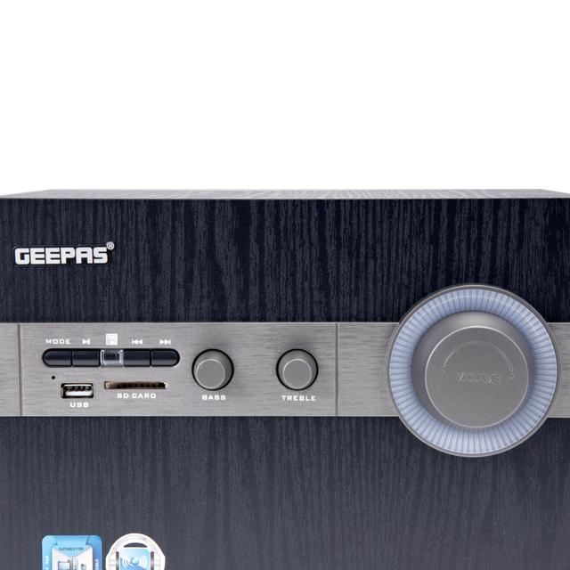 Geepas GMS8516 2.1 Multimedia Speaker - 20000 Watts PMPO with Powerful Woofer- USB, Bluetooth, Ideal Pc, Ps4, Xbox, Tv, Smartphone, Tablet, Music Player - SW1hZ2U6MTQxNjY1