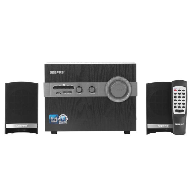 Geepas GMS8516 2.1 Multimedia Speaker - 20000 Watts PMPO with Powerful Woofer- USB, Bluetooth, Ideal Pc, Ps4, Xbox, Tv, Smartphone, Tablet, Music Player - SW1hZ2U6MTQxNjYz