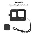 O Ozone Protective Silicone Case for GoPro Hero 9 Black with Lanyard Strap & Lens Cap Cover [ Action Camera Accessories ] - Black - Black - SW1hZ2U6MTIzODQy