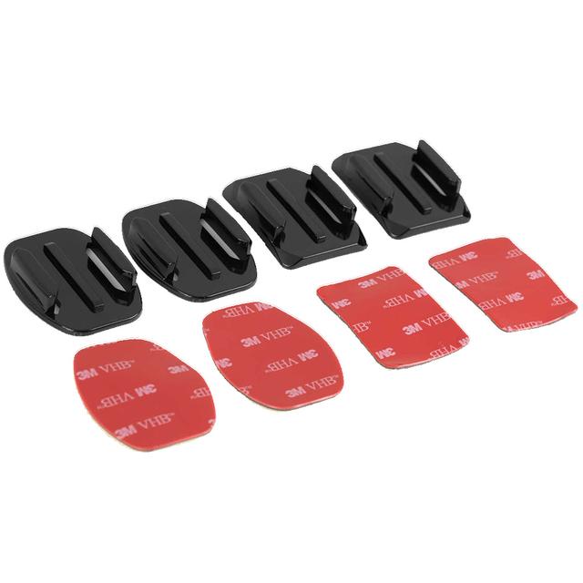 O Ozone 3M Adhesive Sticky Pad Compatible for GoPro Action Camera Accessories [8 in 1] [2 Flat & 2 Curved Mounts with 3M Sticker] Mount Kit for Helmet - Black - SW1hZ2U6MTIzOTc0