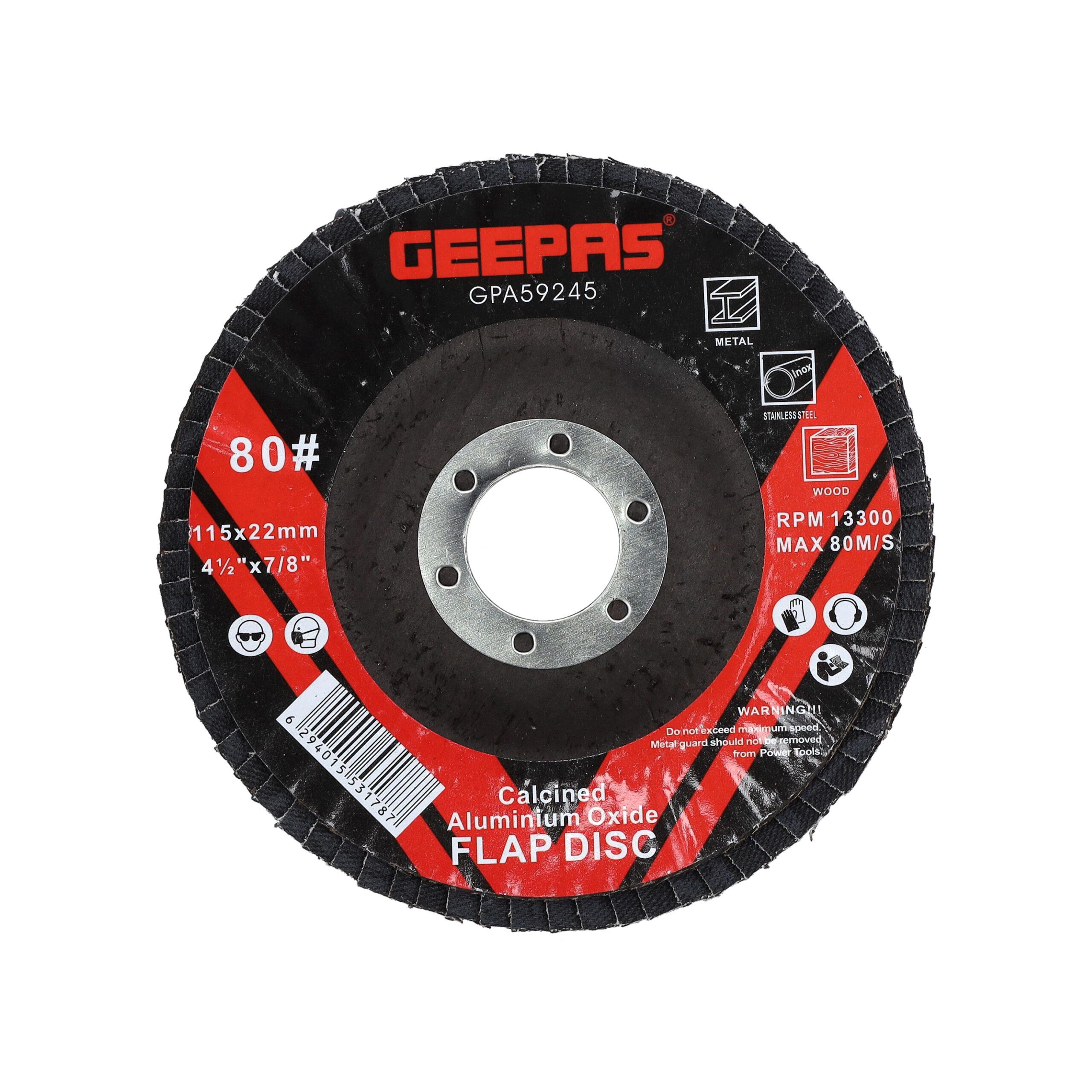 قرص جلخ Geepas Flap Disc 115mm X 22.2 - Perfect for All 4.5" Angle Grinders