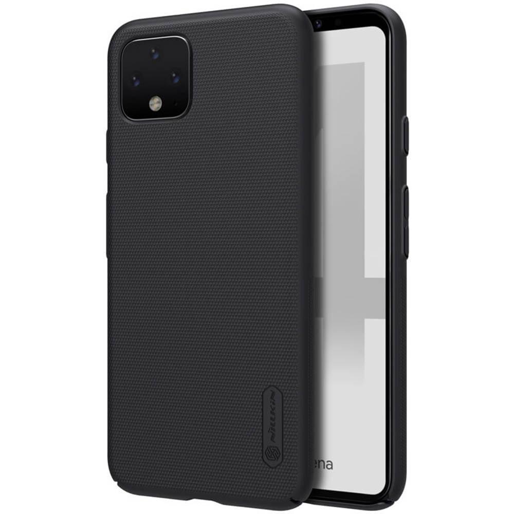 كفر موبايل Nillkin Google Pixel 4 Mobile Cover Super Frosted Hard Phone Case with Stand - Black - cG9zdDoxMjI3NTY=