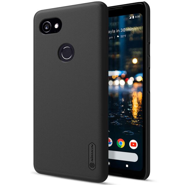 Nillkin Google Pixel 2 XL Mobile Cover Super Frosted Hard Phone Case with Stand - Black - Black - SW1hZ2U6MTIyMDk0