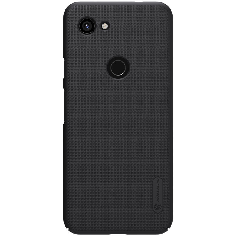 كفر موبايل Nillkin Google Pixel 3a XL Mobile Cover Super Frosted Hard Phone Case with Stand - Black - 1}