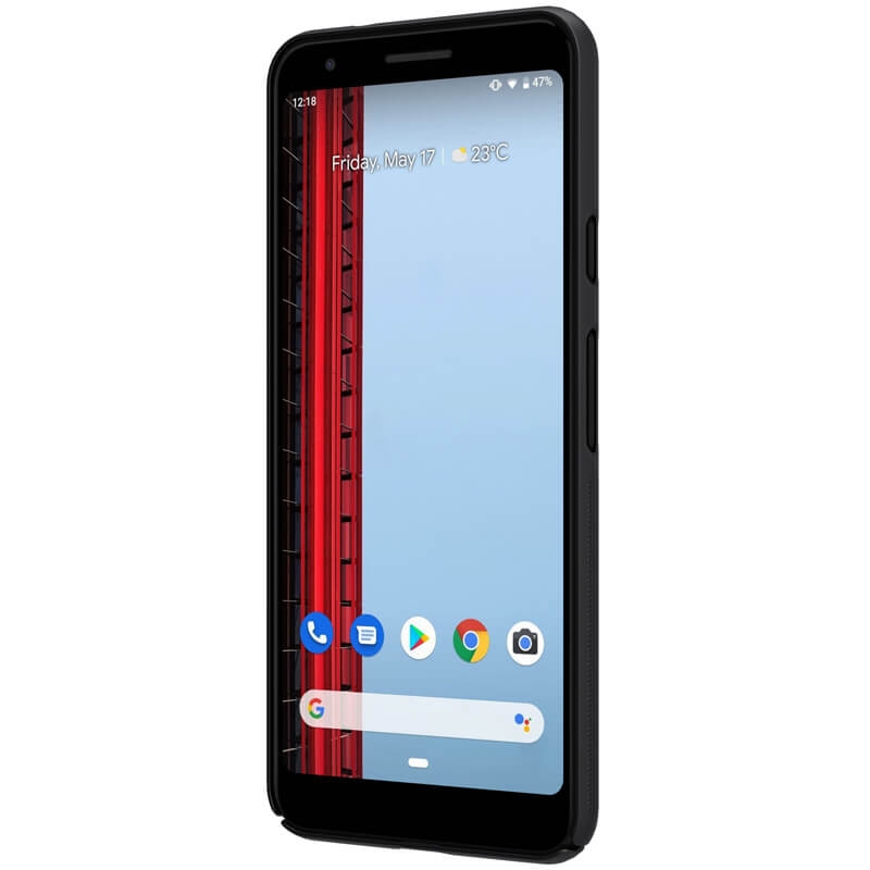 كفر موبايل Nillkin Google Pixel 3a XL Mobile Cover Super Frosted Hard Phone Case with Stand - Black - 2}