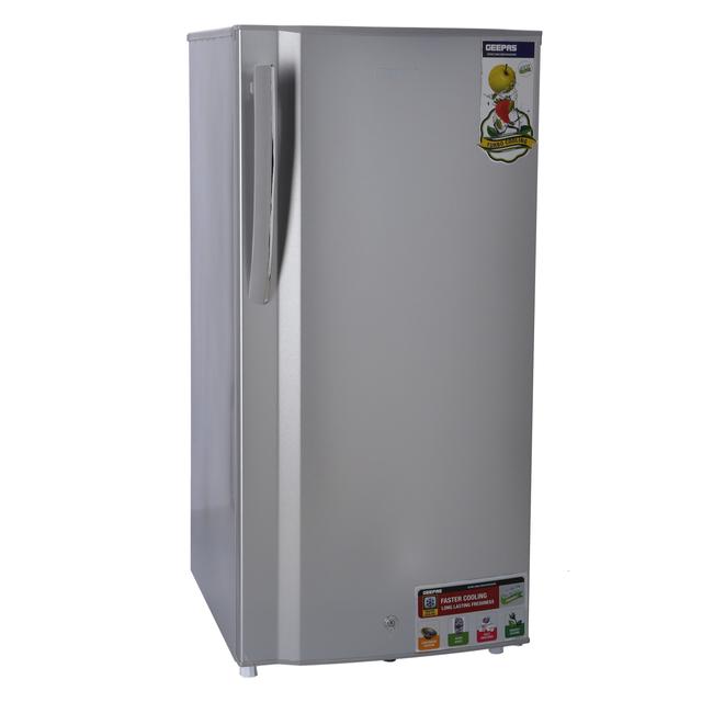 Geepas 200L Direct Cool Refrigerator - Single Door Refrigerator Free Standing, Quick Cooling & Long-lasting Freshness, Low Noise, Low Energy Consumption, Defrost Refrigerator - 1 Year Warranty - SW1hZ2U6MTUyMTE3