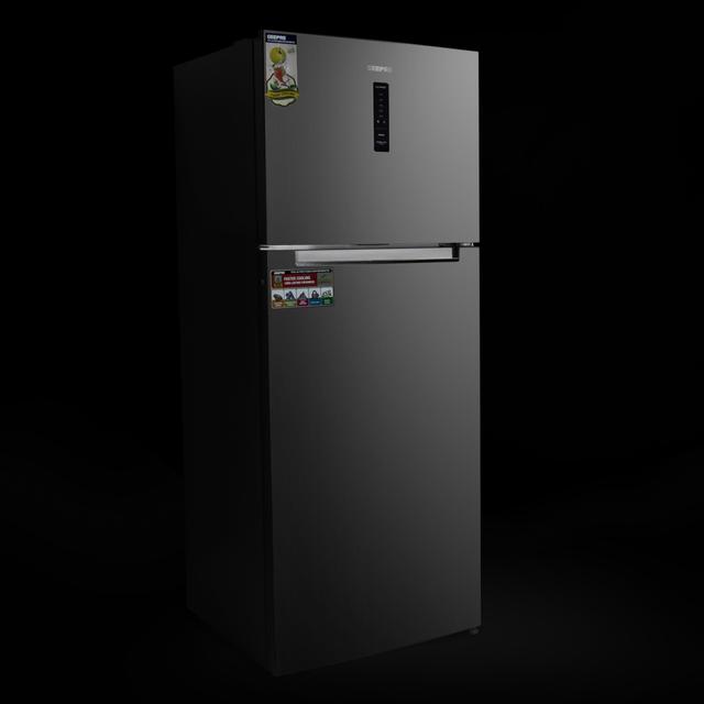 Geepas GRF5109SXHN 500L Double Door Refrigerator - Digital Temperature Control Quick Cooling & Long-lasting Freshness, Recessed Handle - SW1hZ2U6MTQyOTUw