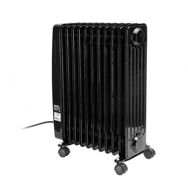 Geepas GRH9101 11 Fins Oil Filled Radiator Heater with Fan 2400W - 3 Speed Adjustable thermostat with Power Indicator & Silent Operation - Ideal For Home, Caravan or Office - 2 Years Warranty - SW1hZ2U6MTQzMDI1