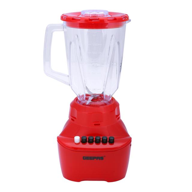 Geepas GSB44064 400W 2 in 1 Multi-functional Blender - Stainless Steel Blades, 4 Speed Control with Pulse - 1.5L Jar, Overheat Protection- Ice Crusher, Chopper, Coffee Grinder & Smoothie Maker - 2 Years Warranty - SW1hZ2U6MTQ4MTU0