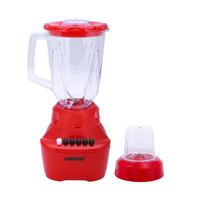 Geepas GSB44064 400W 2 in 1 Multi-functional Blender - Stainless Steel Blades, 4 Speed Control with Pulse - 1.5L Jar, Overheat Protection- Ice Crusher, Chopper, Coffee Grinder & Smoothie Maker - 2 Years Warranty - SW1hZ2U6MTQ4MTQ4