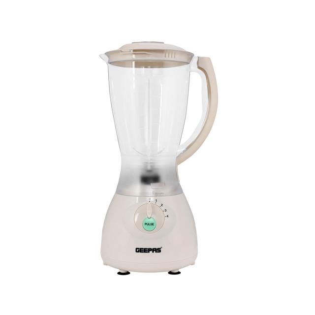 Geepas GSB5484 400W Multi-function Glass Jug Blender Smoothie Maker - Stainless Steel Cutting Blades, 4 Speed Control with Pulse - 1.5L PS Jar - Powerful Motor Blender & Ice Crusher - 2 Years Warranty - SW1hZ2U6MTQzNDY1