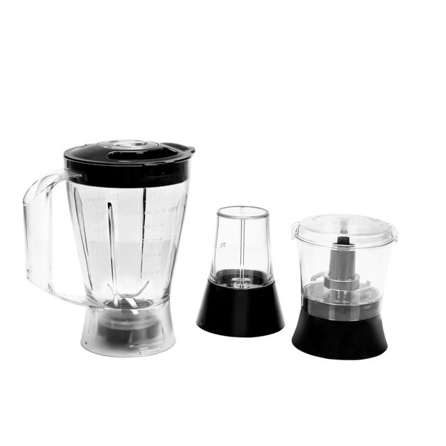 Geepas GSB9990 4-in-1 Food Processor - Electric Blender Juicer, 2-Speed with Pulse Function & Safety Interlock -Juicer, Blender & Coffee Mill Included - SW1hZ2U6MTQzNTY0