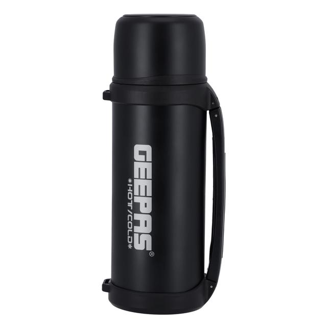 Geepas 1.8L Stainless Steel Vacuum Flask - Vacuum Insulated Bottle - Thermo Flask with Double Wall Vacuum Insulation Design - Hot & Cool, Portable & Leak Proof - Preserves Flavor & Freshness - For Camping Hiking - SW1hZ2U6MTQ0Mjg3