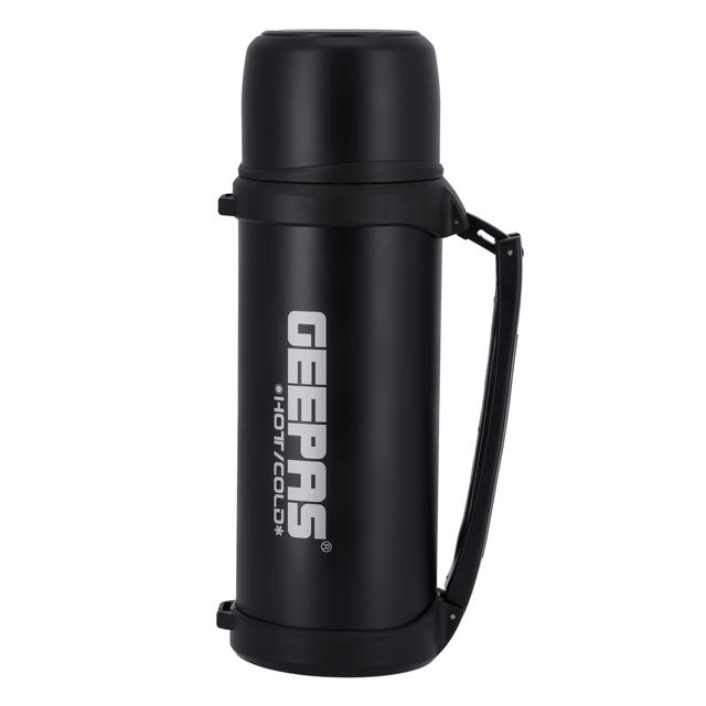 Geepas 1.8L Stainless Steel Vacuum Flask - Vacuum Insulated Bottle - Thermo Flask with Double Wall Vacuum Insulation Design - Hot & Cool, Portable & Leak Proof - Preserves Flavor & Freshness - For Camping Hiking - SW1hZ2U6MTQ0Mjkx