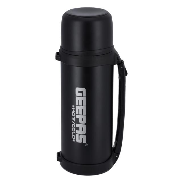 Geepas 1.8L Stainless Steel Vacuum Flask - Vacuum Insulated Bottle - Thermo Flask with Double Wall Vacuum Insulation Design - Hot & Cool, Portable & Leak Proof - Preserves Flavor & Freshness - For Camping Hiking - SW1hZ2U6MTQ0Mjkz