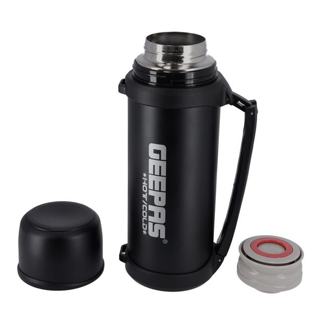 Geepas GSVB4113 2.2L Vacuum Flask - Stainless Steel Vacuum Bottle Keep Hot & Cold Antibacterial topper & Cup - Perfect for Outdoor Sports, Fitness, Camping, Hiking, Office, School - 2 Year Warranty - SW1hZ2U6MTQ0MzEy
