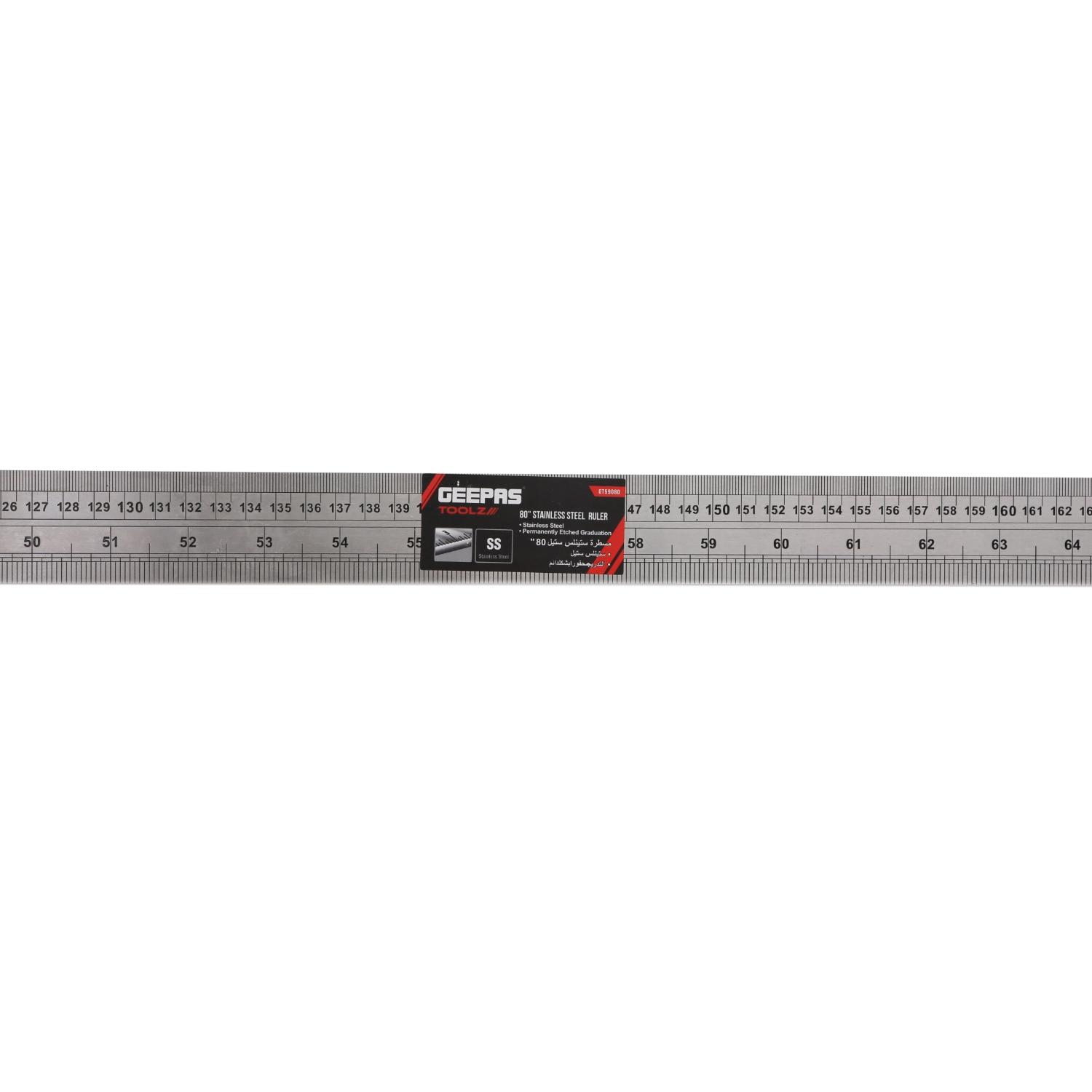 مسطرة قياس جيباس 200 سم من الفولاذ المقاوم للصدأ Geepas Stainless Steel Ruler 200cm Precision Metal Rule - cG9zdDoxNDUyOTI=