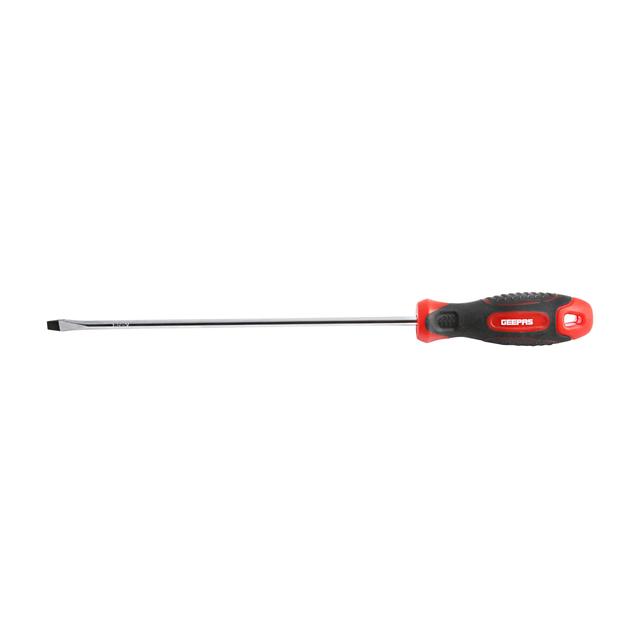 Geepas Precision Screwdriver - Slotted With Soft Grip Rubber Insulated Ergonomic Handle Cr-V Build Magnetic Tip And Hanging Hole For Easy Carry Bicolored Red/Black (Sl 5x200mm) - SW1hZ2U6MTQ1Mzgy