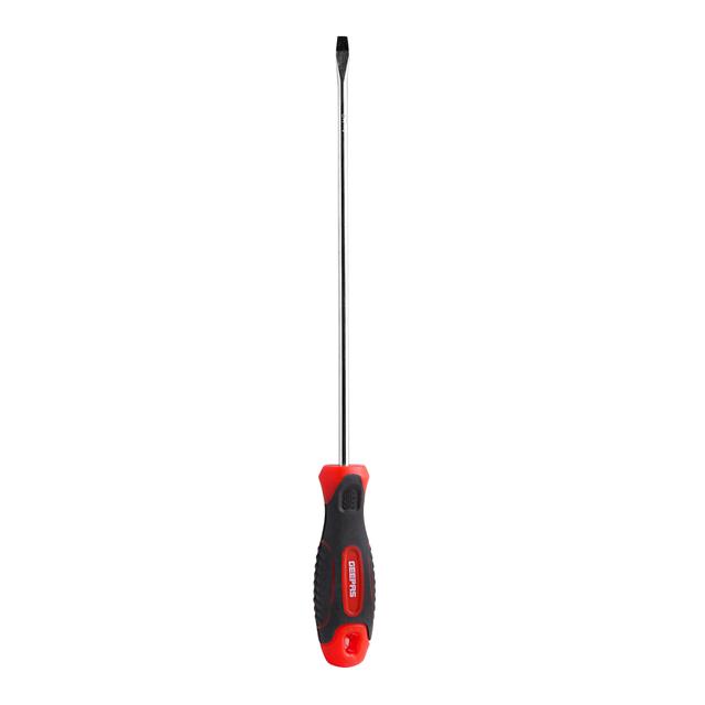 Geepas Precision Screwdriver - Slotted With Soft Grip Rubber Insulated Ergonomic Handle Cr-V Build Magnetic Tip And Hanging Hole For Easy Carry Bicolored Red/Black (Sl 5x200mm) - SW1hZ2U6MTQ1Mzg4