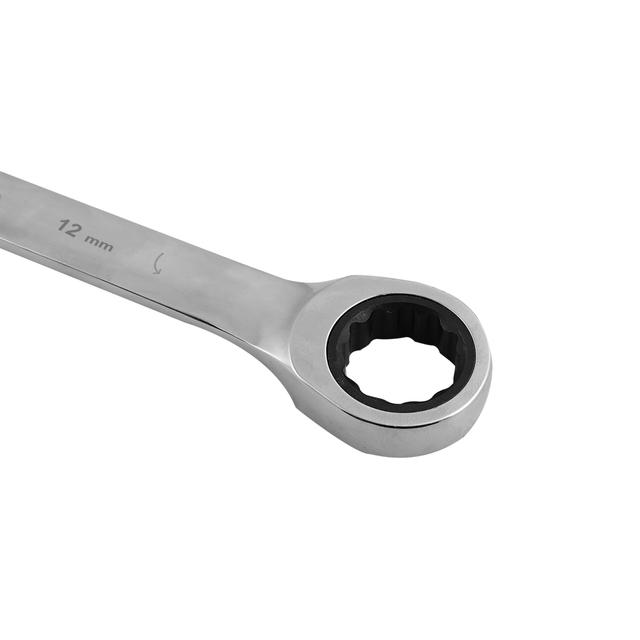 Geepas Gt59142 12mm Gear Wrench With Plastic Hanger - Open-Ended Spanner Chrome Vanadium Mirror Finish |Ideal For Mechanic Plumbers & More - SW1hZ2U6MTQ1OTAy