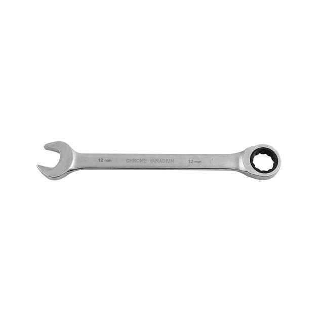 Geepas Gt59142 12mm Gear Wrench With Plastic Hanger - Open-Ended Spanner Chrome Vanadium Mirror Finish |Ideal For Mechanic Plumbers & More - SW1hZ2U6MTQ1ODk4