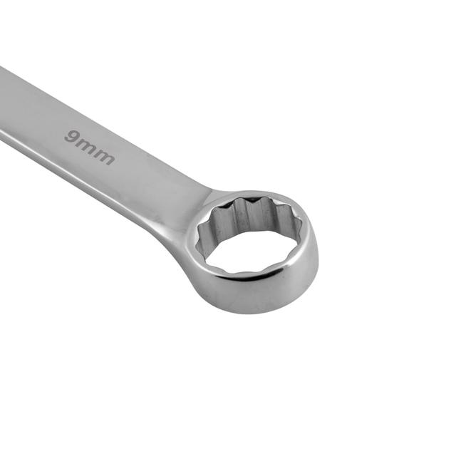 Geepas Gt59154 9mm Combination Spanner - Open And Box End | Chrome Vanadium Wrenches Repair Tools Ideal For Electric Vehicle Automobile Maintenance & More - SW1hZ2U6MTQ2MDA4
