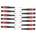 Geepas Gt7656 12 Pcs Precision Screwdriver Set - Four Slotted Three Phillips And Five Torx Cr-V Steel Material Soft Grip Repair Tool For General Purpose & Bi-Colored Red/Black - SW1hZ2U6MTQ2NjE1