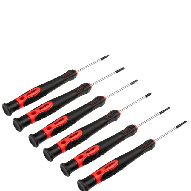Geepas Gt7656 12 Pcs Precision Screwdriver Set - Four Slotted Three Phillips And Five Torx Cr-V Steel Material Soft Grip Repair Tool For General Purpose & Bi-Colored Red/Black - SW1hZ2U6MTQ2NjEx