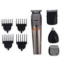Geepas 9 in 1 Hair Trimmer 600mAh battery - Portable Cordless Hair Clippers, Grooming Kit with Stand, Digital Display - Trimming Kit with 4 Interchangeable Heads for Styling Beard - SW1hZ2U6MTUzODkz