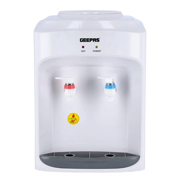 Geepas GWD17020 Hot & Normal Water Dispenser - Stainless Steel Tank -Top Loading with 2 Taps - Ideal for Home/Office/Shop & More - 2 Years Warranty - SW1hZ2U6MTQ3ODQx
