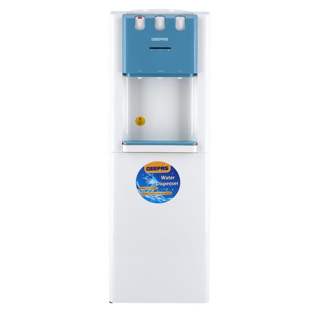 Geepas GWD8354 Water Dispenser - 3 Taps with Hot/Normal/Cool with Fast Cooling & Low Noise- Stainless Steel tank - Ideal for Office,Banks, Hotels, Home & More - SW1hZ2U6MTQ3ODk2