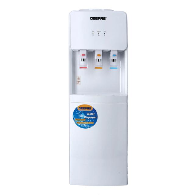 Geepas Water Dispenser Hot/Cold Water Dispenser Stainless Steel Tank, Compressor Cooling System, Child Lock 1l Hot & 2.8l Cold Water Capacity Ideal To Use In Cafeteria, Office & More - SW1hZ2U6MTQ3OTE3